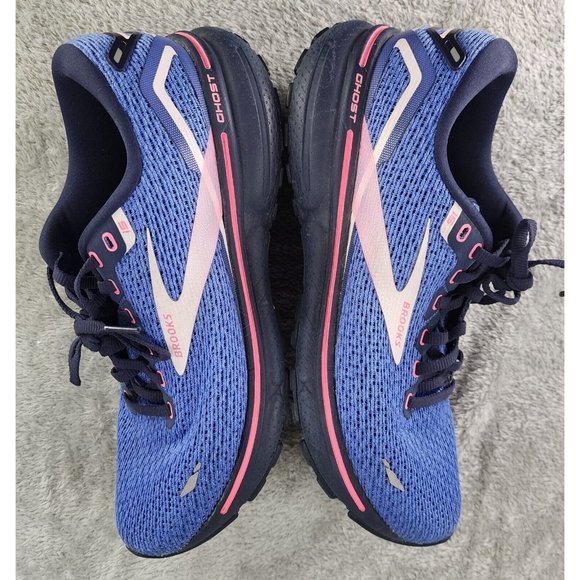 Brooks Ghost 15 Running Shoes Womens Size 9.5 Blue Peacoat Pink Athletic Sneaker - Picture 7 of 11